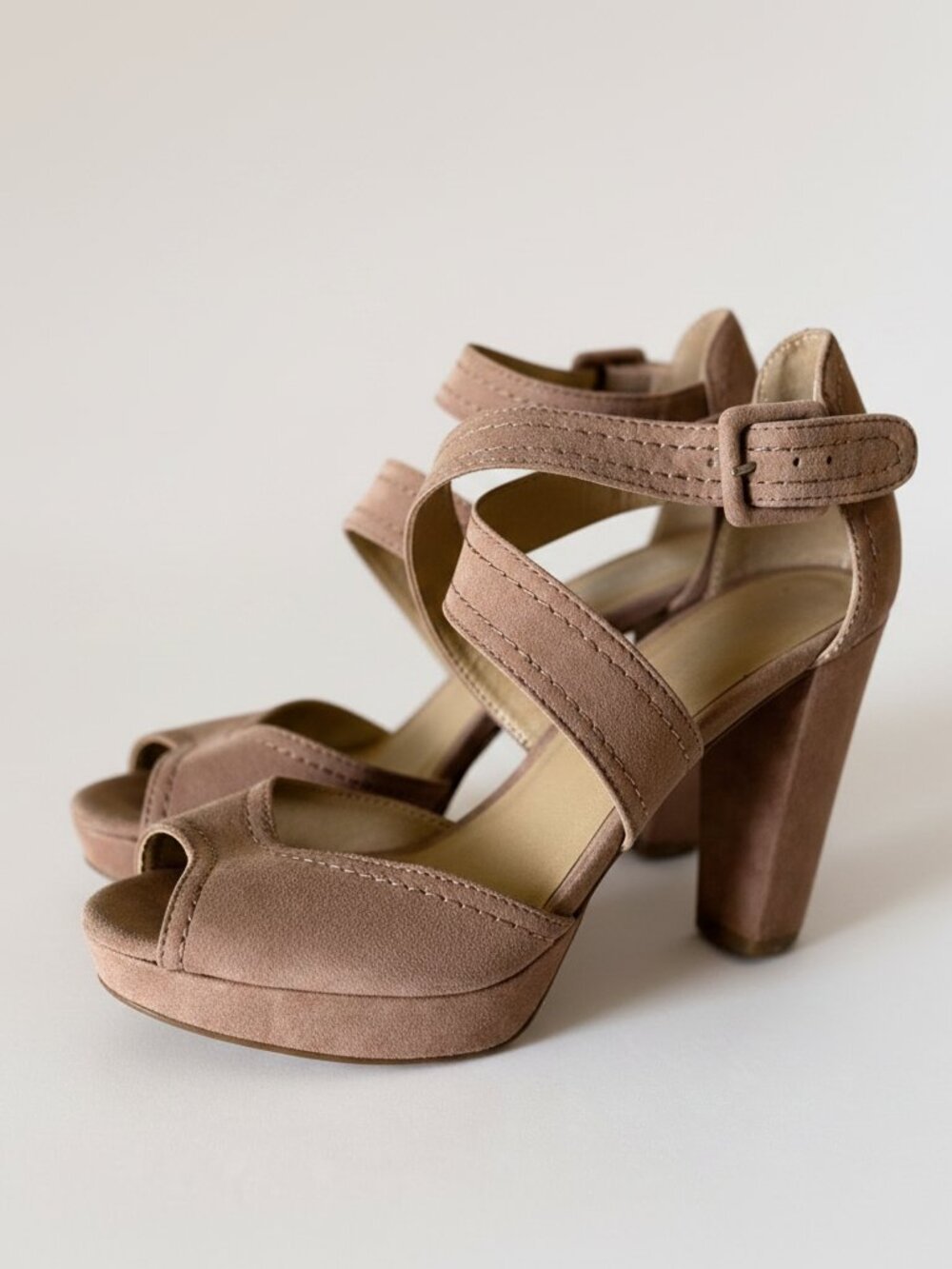 Chinese Laundry All Access Dusty Taupe Block Heel Sandals Size 10M